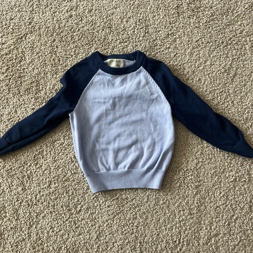 Crewcuts Navy and Light Blue Sweater